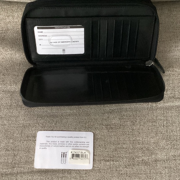 ILI New York black Leather wallet with double zipper closure - Picture 1 of 8